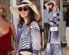 Marion Cotillard flashes a glimpse of her toned stomach in a cut-away printed ...