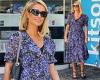 Paris Hilton rocks a blue floral dress as she enjoys a shopping spree in LA