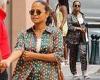 Christina Milian cuts a stylish figure in a green silk co-ord as she heads out ...