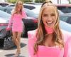Chrishell Stause wows in a futuristic pink mini dress as she steps out in LA