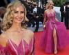 Lady Victoria Hervey wows in a pink gown with a thigh high slit during Cannes ...