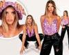 Sofia Richie models a bandana printed chain link top to announce collection ...