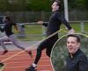 sport news Gary Neville pulls his hamstring as he races Team GB gold-medal sprint hopeful ...