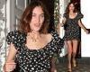 Alexa Chung puts on a leggy display in a heart print dress as she steps out for ...