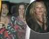 Ronnie Wood, 74, and his wife Sally, 43, join Kate Moss heading home after Mick ...