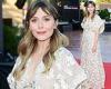 Elizabeth Olsen wows in a plunging blush gown at the Filming Italy Festival in ...