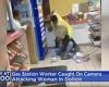 The moment a woman who needed to use the toilet is BEATEN by a Chicago gas ...