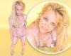 Britney Spears dances around in VERY skimpy bikini as she covers her body in ...