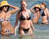 Vanessa Hudgens and Heather Graham showcase wow in bikinis as they frolic in ...