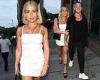 Gabby Allen puts on leggy display in thigh-skimming dress as she holds ...