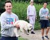 Ant McPartlin and fiancée Anne-Marie Corbett take their dogs for a walk in ...