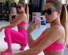 Khloe Kardashian sizzles in hot pink Good American bra and leggings