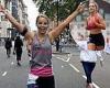 Katie Piper is in high spirits as she completes the Asics London 10k run for ...