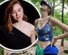 Phoebe Dynevor showcases her toned midriff in a blue crop top during a nature ...
