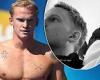 Cody Simpson cheers on the Australian swim team as they win gold in Tokyo