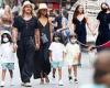 Zoe Saldana looks chic as she explores Florence with her three children and ...