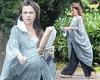Pregnant EastEnders star Louisa Lytton drapes her baby bump in a billowing grey ...
