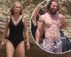 Sam Taylor-Johnson, 54, wows in a low-cut swimsuit as she joins ripped husband ...
