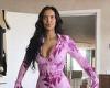 Maya Jama slips into busty pink mini dress and heels to tease fans with ...