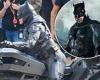 Batman body double drives motorcycle through streets of Glasgow for filming of ...