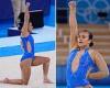 Costa Rican gymnast kneels and raises her fist in floor routine honoring Black ...