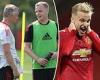 sport news Donny van de Beek returns to Manchester United training and shares a smile with ...