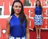 Michelle Heaton is a vision in blue and white on red carpet at the Suicide ...