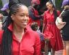 Regina King is back to work filming a commercial in LA... after blissing out ...