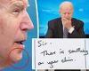 Staffer passes Biden note saying 'Sir, there is something on your chin'