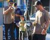 Chris Hemsworth steps out in Byron Bay with his twin boys for Boost Juice