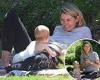 Pregnant Jessica Hart takes daughter Baby-Rae for a sun-drenched picnic in Los ...