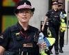 Penny Lancaster, 50, is seen in her police uniform as she patrols London ...