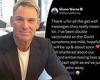 Shane Warne, 51, breaks his silence on his shock Covid-19 diagnosis