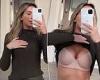 Nadia Bartel shocks as she pulls up her top to expose her chest while spruiking ...