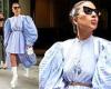Lady Gaga brings the drama in a billowing blue dress before her final show with ...