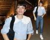 Lily Allen rocks a sky blue blouse and roll-up jeans after her theatre show in ...