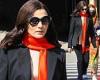 Rachel Weisz looks elegant as she walks in Manhattan in a black suit with a ...