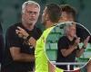 sport news Jose Mourinho SENT OFF and Roma reduced to EIGHT men as Italian side are ...
