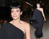 Lily Allen stuns in a black one-shoulder gown as she leaves 2:22 A Ghost Story ...