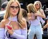 Chrishell Stause turns heads in lilac halter top and cropped jeans as she ...