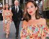 Myleene Klass looks radiant in an off-the-shoulder floral dress at the Jersey ...