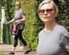 Kirsten Dunst cuts a sporty figure in a pair of skintight black leggings after ...