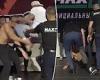 sport news MMA fighter knocks out opponent with a knee to the face during the WEIGH IN