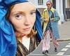 Lily Cole, 33, makes another bizarre fashion choice - a multicoloured coat - in ...