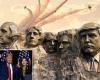 South Dakota governor gifted Trump with a statue of Mount Rushmore with HIM on ...