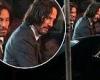 Keanu Reeves is seen filming John Wick 4 with his body double by his side in ...