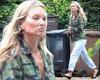 Kate Moss looks fresh faced as she goes make up free while stepping out in blue ...
