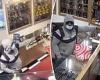 Moment brazen armed robber holds up New York City jewelry store at gunpoint