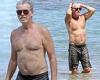 Pierce Brosnan, 68, goes shirtless while enjoying a beach day in Hawaii
