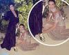 Kendall Jenner kneels before martini-sipping Kris in her Met Gala gown to tie ...